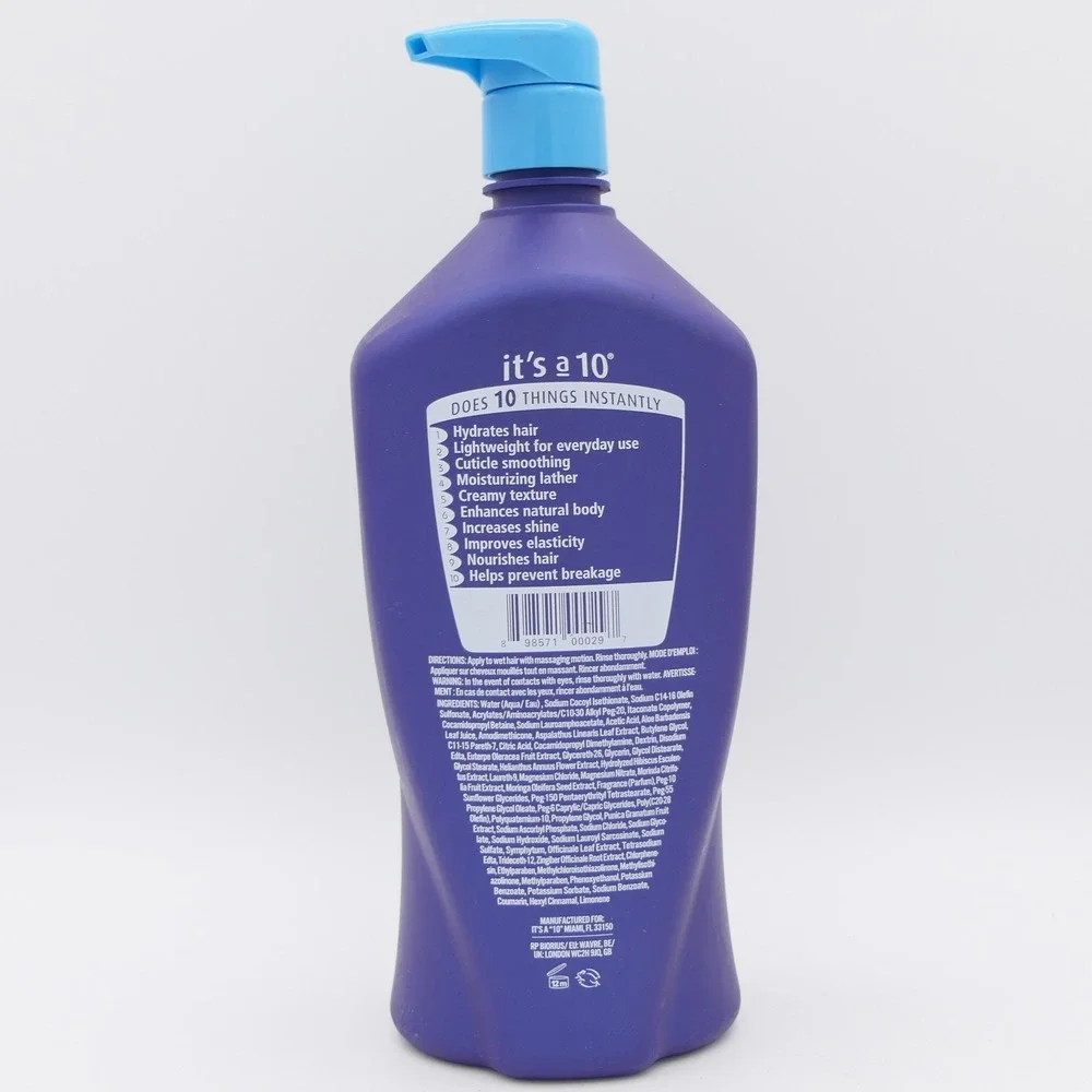 It's A 10 Miracle Moisture Shampoo 33.8 oz Jumbo Pump Bottle Hydrates, Smoothing